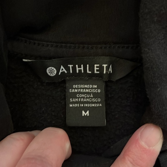 Athleta Retroplush Revive Hoodie Black Sweatshirt Size M - Picture 6 of 10